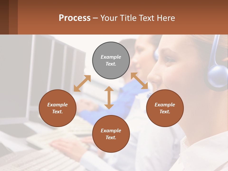 A Group Of People Wearing Headsets In Front Of Computers PowerPoint Template
