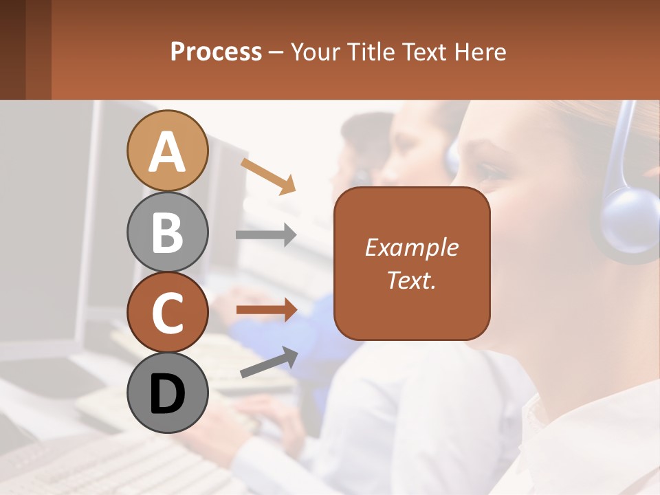 A Group Of People Wearing Headsets In Front Of Computers PowerPoint Template