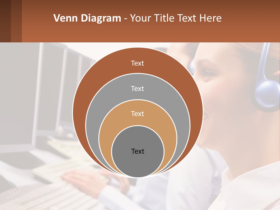 A Group Of People Wearing Headsets In Front Of Computers PowerPoint Template