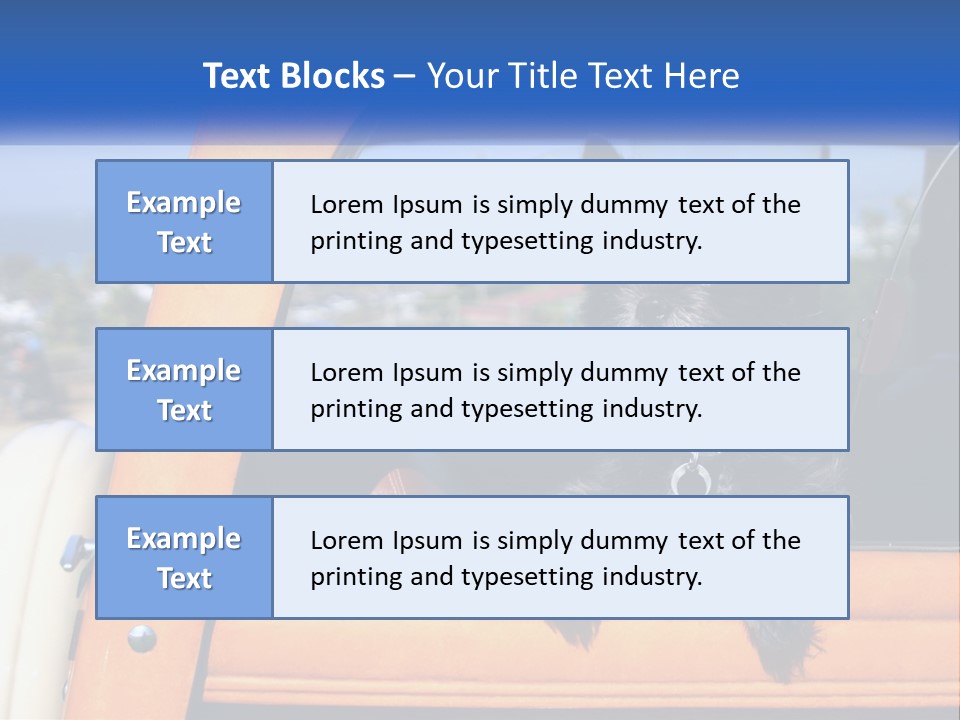 A Small Black Dog Sitting In The Back Of A Truck PowerPoint Template