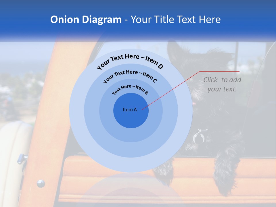 A Small Black Dog Sitting In The Back Of A Truck PowerPoint Template