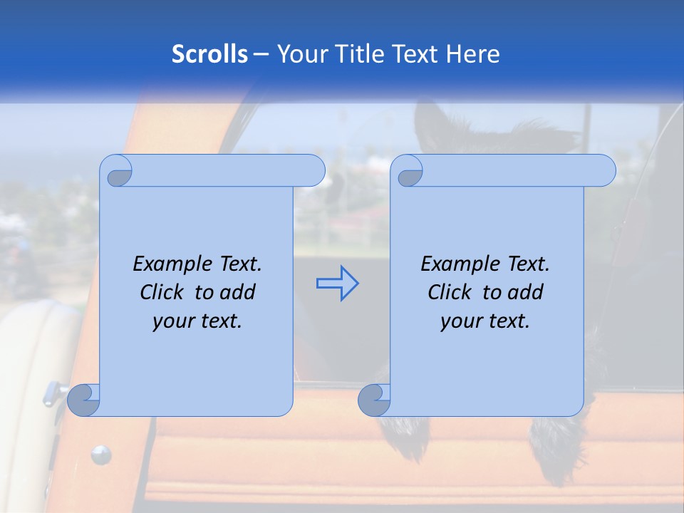 A Small Black Dog Sitting In The Back Of A Truck PowerPoint Template