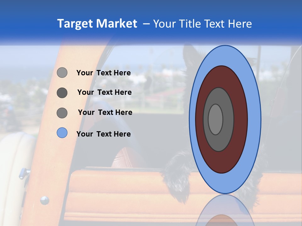 A Small Black Dog Sitting In The Back Of A Truck PowerPoint Template