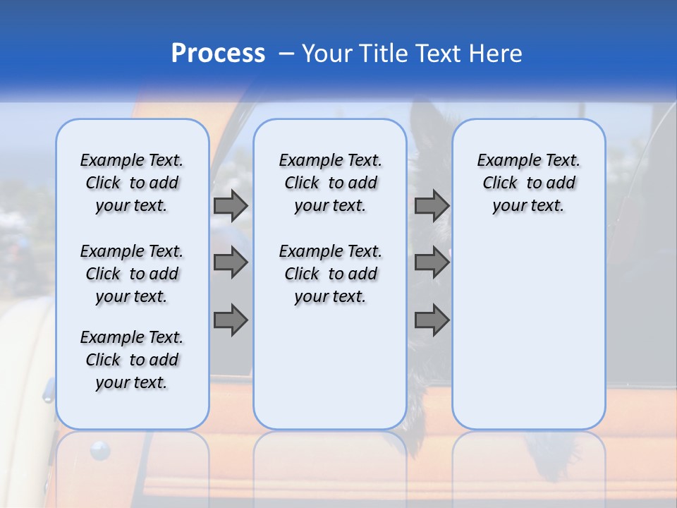 A Small Black Dog Sitting In The Back Of A Truck PowerPoint Template