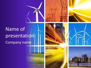 A Bunch Of Windmills Are Shown In This Presentation PowerPoint Template