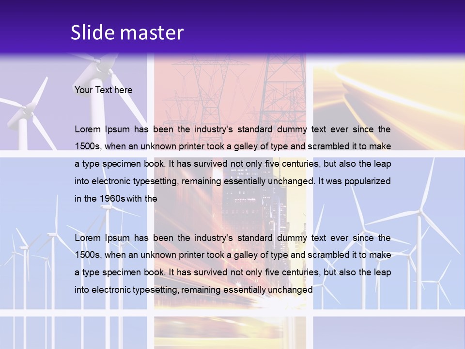 A Bunch Of Windmills Are Shown In This Presentation PowerPoint Template