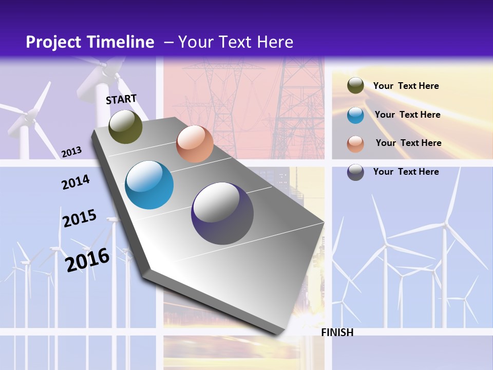 A Bunch Of Windmills Are Shown In This Presentation PowerPoint Template
