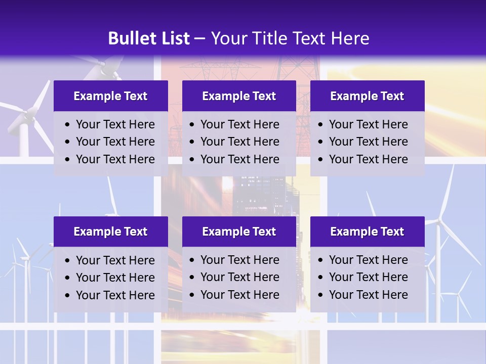 A Bunch Of Windmills Are Shown In This Presentation PowerPoint Template
