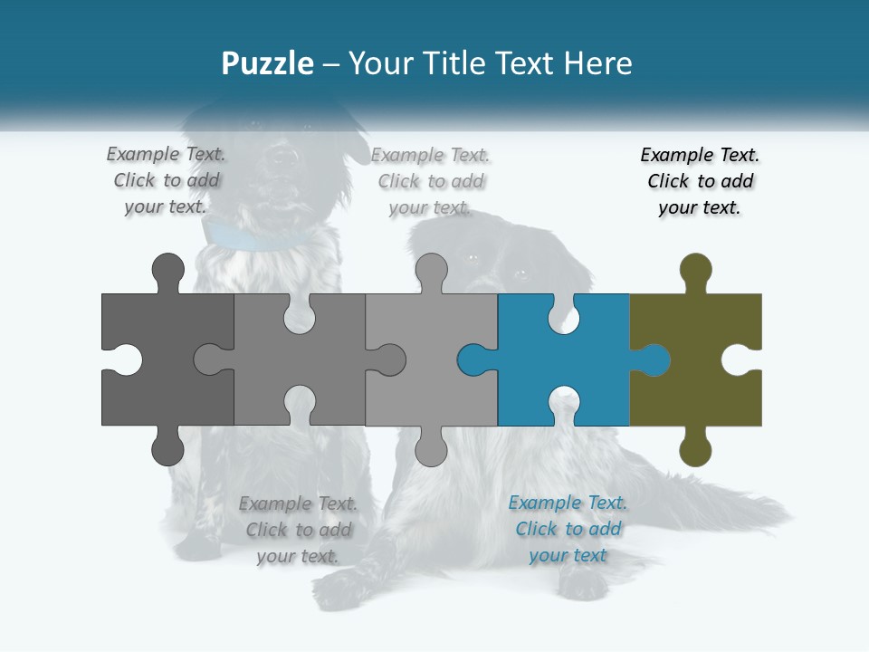 Two Dogs Sitting Next To Each Other On A White Background PowerPoint Template