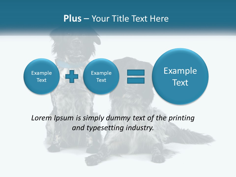 Two Dogs Sitting Next To Each Other On A White Background PowerPoint Template