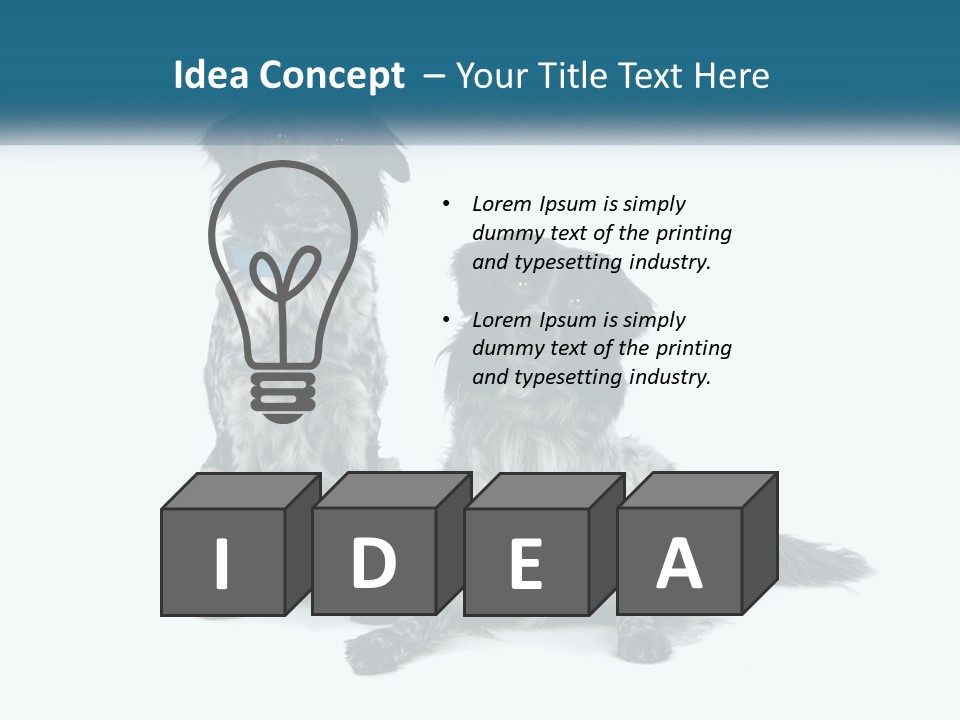 Two Dogs Sitting Next To Each Other On A White Background PowerPoint Template