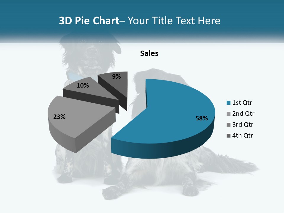 Two Dogs Sitting Next To Each Other On A White Background PowerPoint Template