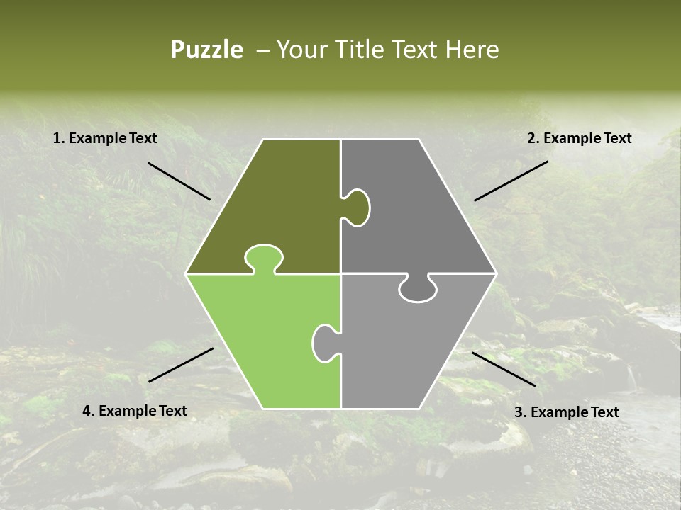 A Stream Of Water Surrounded By Trees And Rocks PowerPoint Template