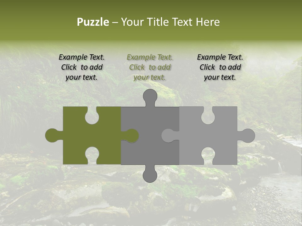 A Stream Of Water Surrounded By Trees And Rocks PowerPoint Template