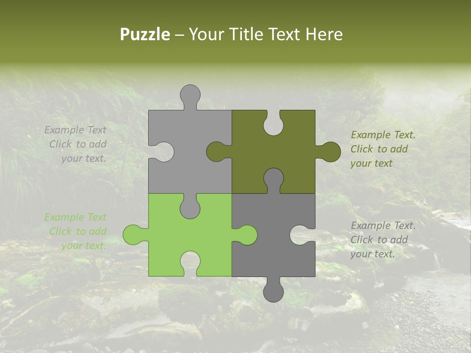 A Stream Of Water Surrounded By Trees And Rocks PowerPoint Template