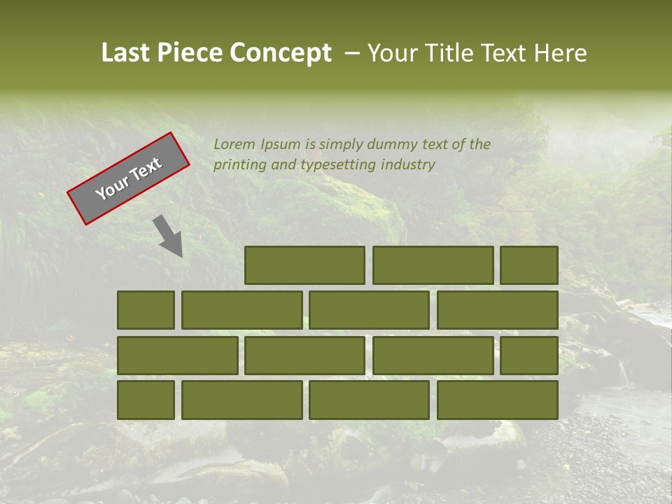 A Stream Of Water Surrounded By Trees And Rocks PowerPoint Template