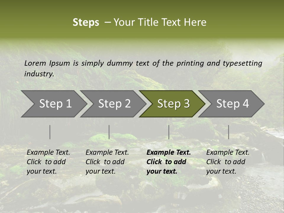 A Stream Of Water Surrounded By Trees And Rocks PowerPoint Template