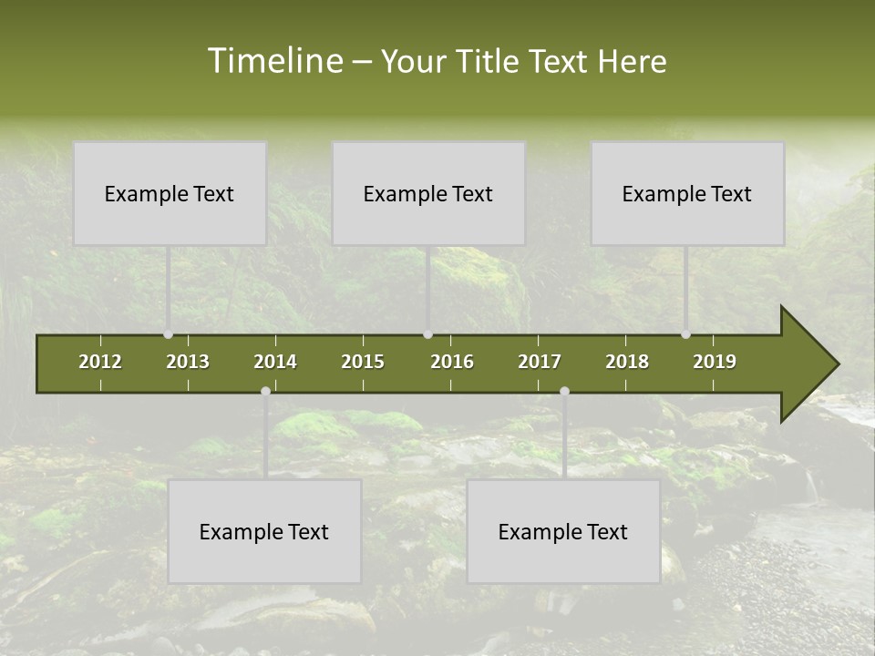 A Stream Of Water Surrounded By Trees And Rocks PowerPoint Template