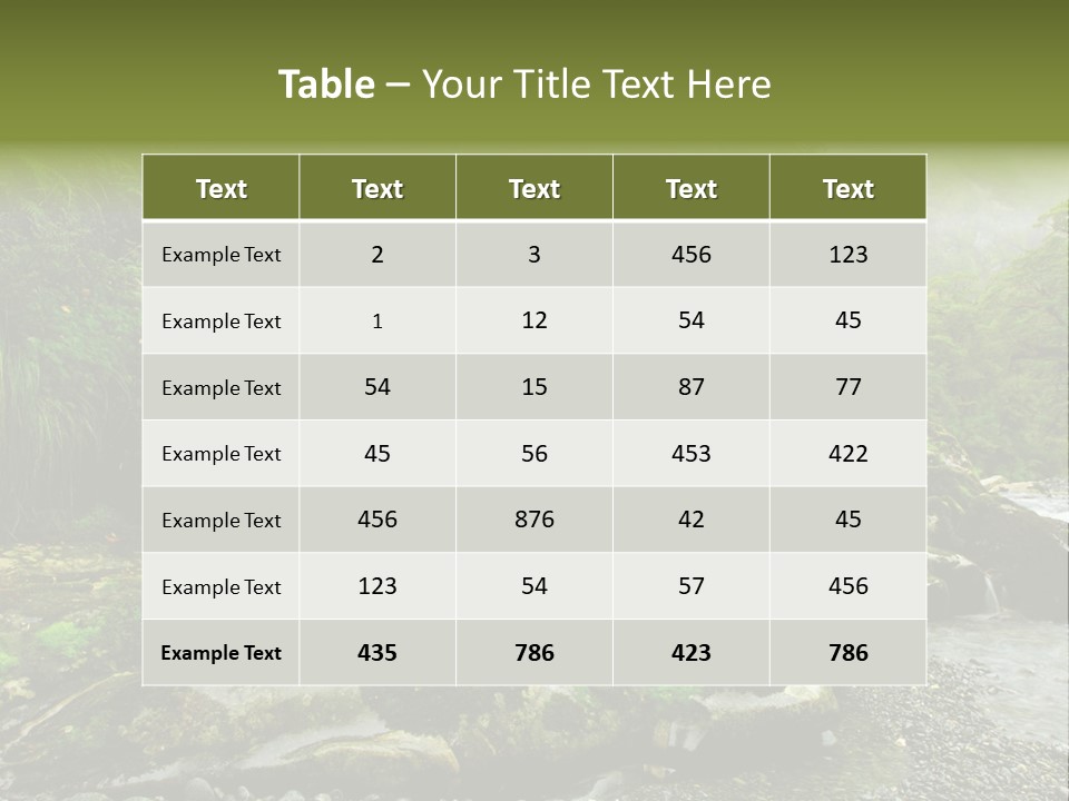 A Stream Of Water Surrounded By Trees And Rocks PowerPoint Template