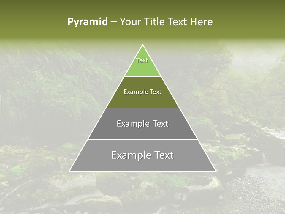 A Stream Of Water Surrounded By Trees And Rocks PowerPoint Template