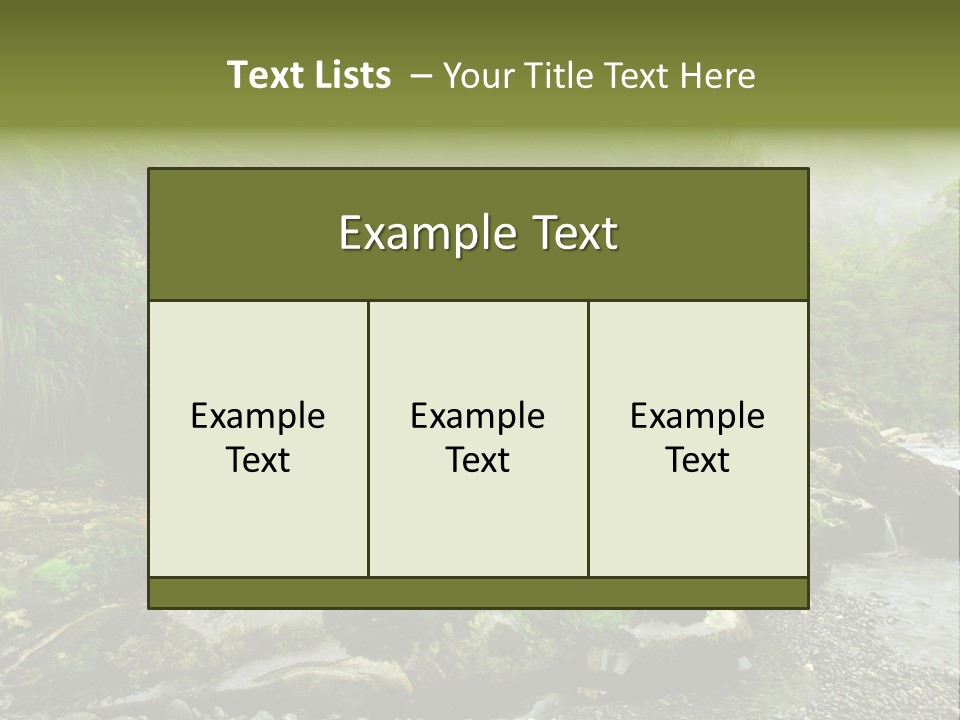 A Stream Of Water Surrounded By Trees And Rocks PowerPoint Template