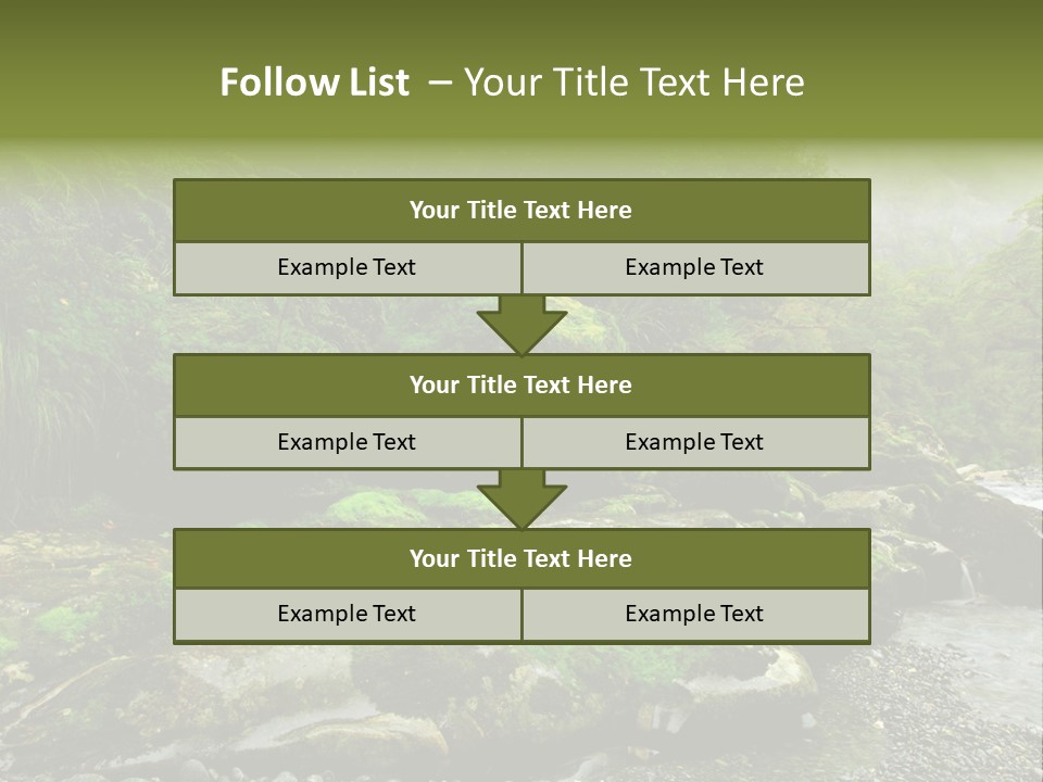 A Stream Of Water Surrounded By Trees And Rocks PowerPoint Template