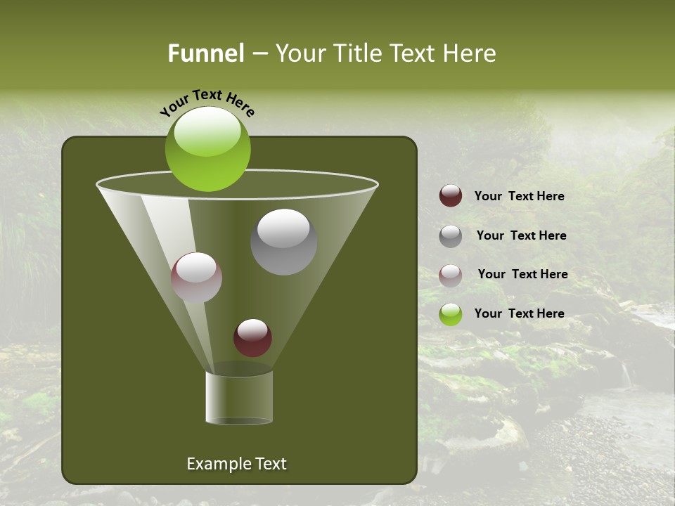 A Stream Of Water Surrounded By Trees And Rocks PowerPoint Template