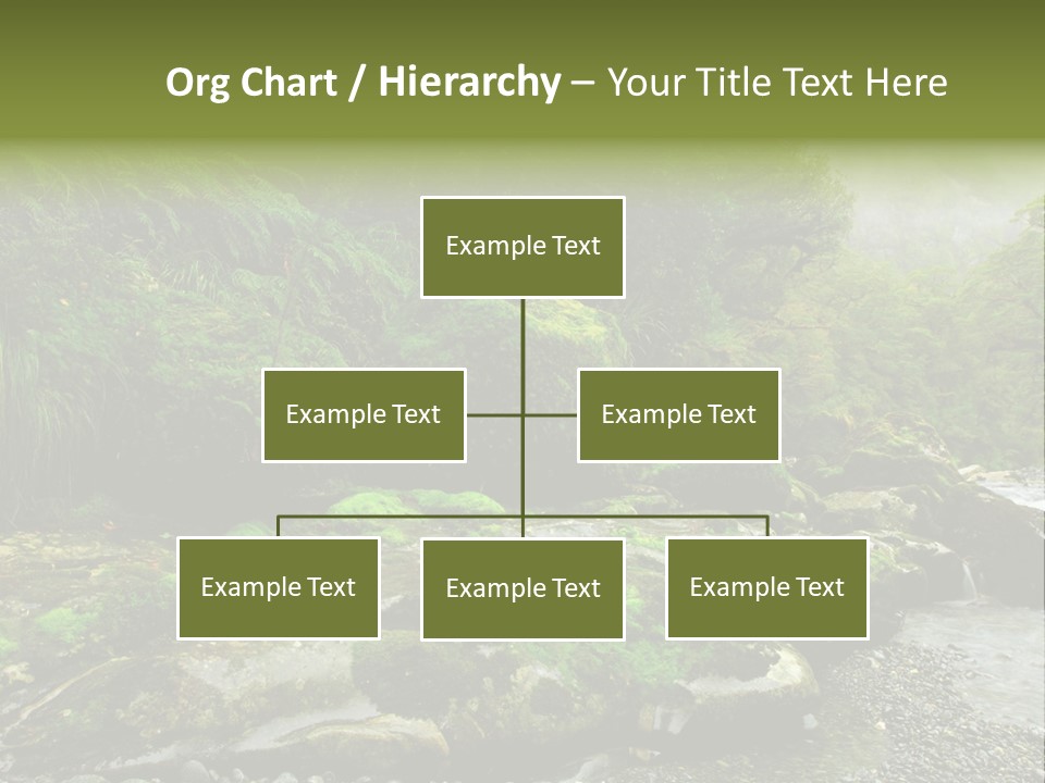 A Stream Of Water Surrounded By Trees And Rocks PowerPoint Template