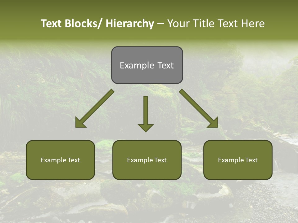 A Stream Of Water Surrounded By Trees And Rocks PowerPoint Template