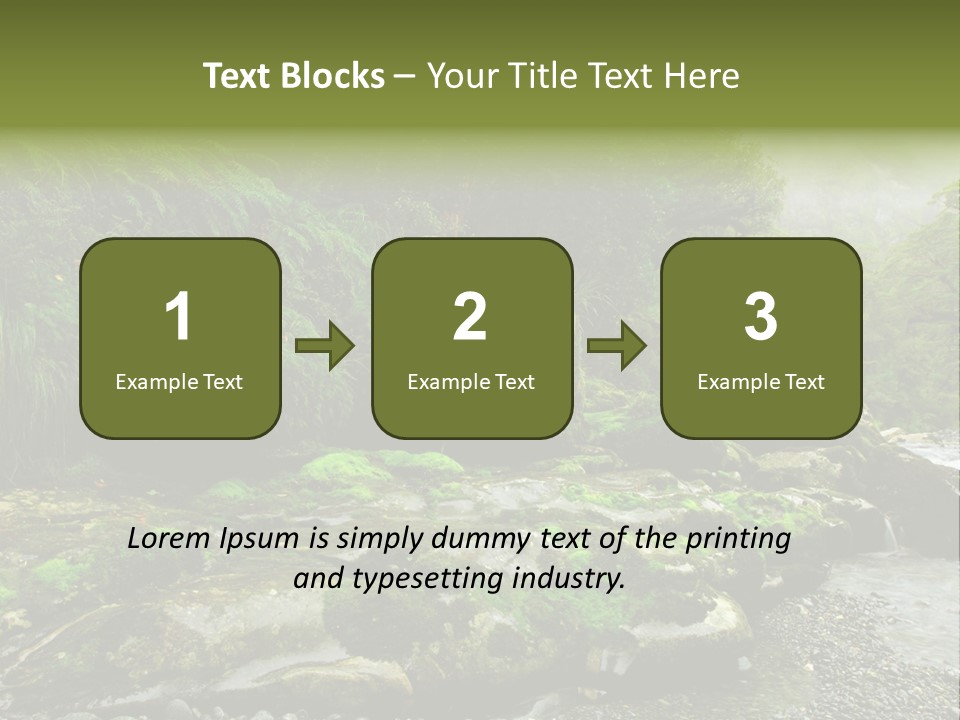 A Stream Of Water Surrounded By Trees And Rocks PowerPoint Template