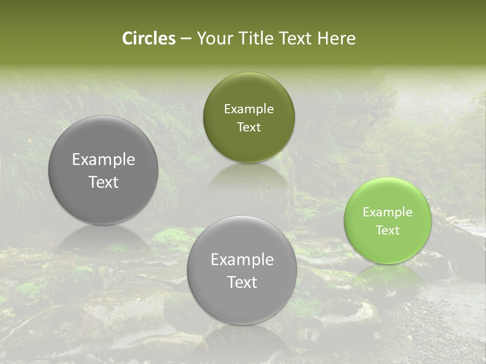 A Stream Of Water Surrounded By Trees And Rocks PowerPoint Template