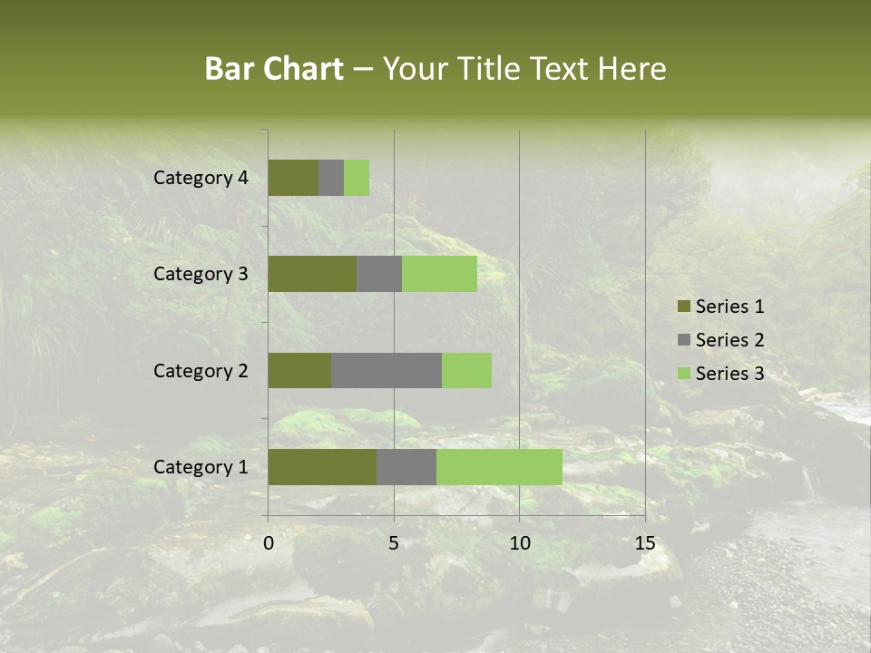 A Stream Of Water Surrounded By Trees And Rocks PowerPoint Template