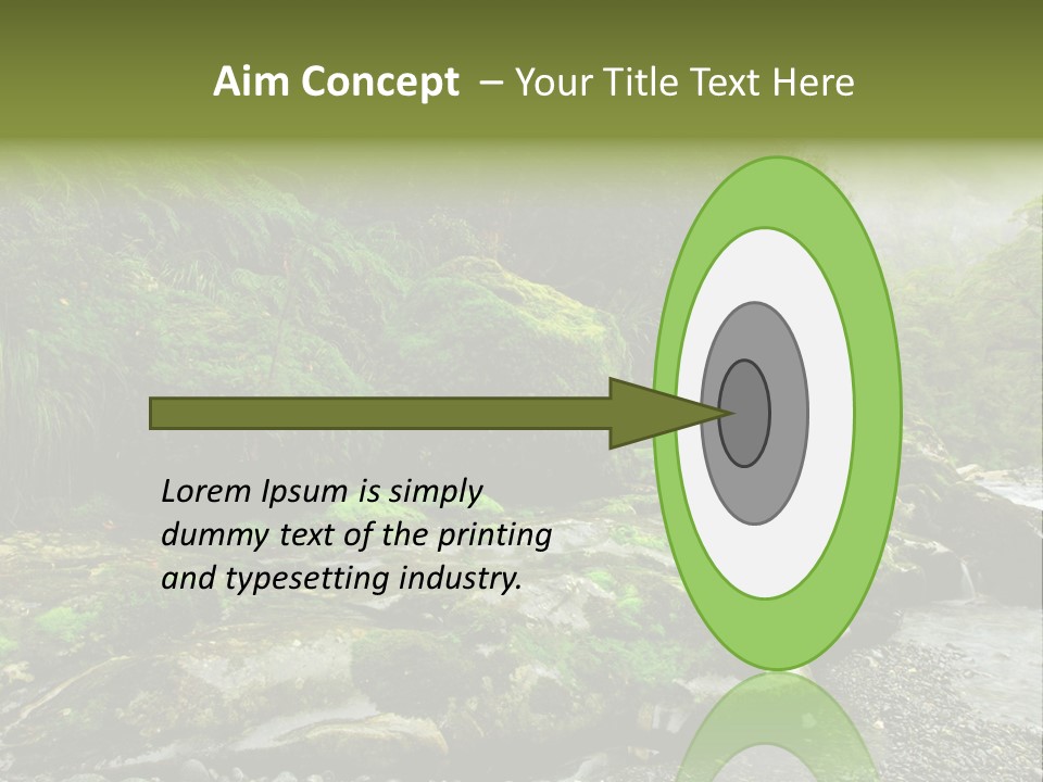 A Stream Of Water Surrounded By Trees And Rocks PowerPoint Template