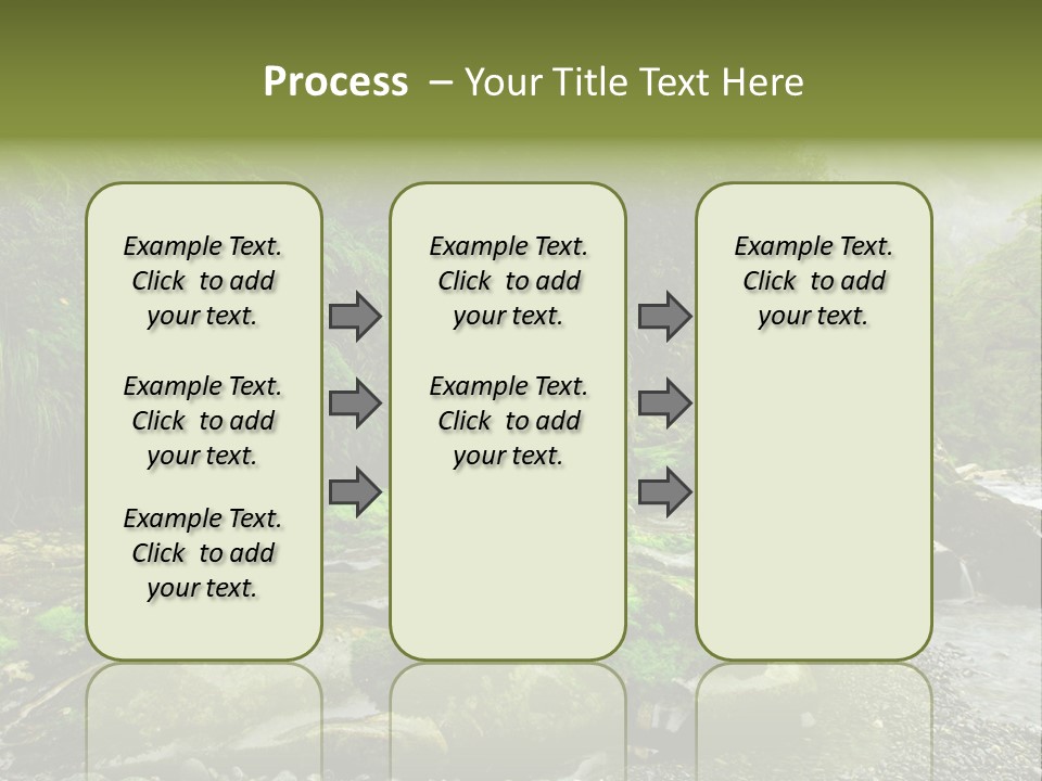 A Stream Of Water Surrounded By Trees And Rocks PowerPoint Template