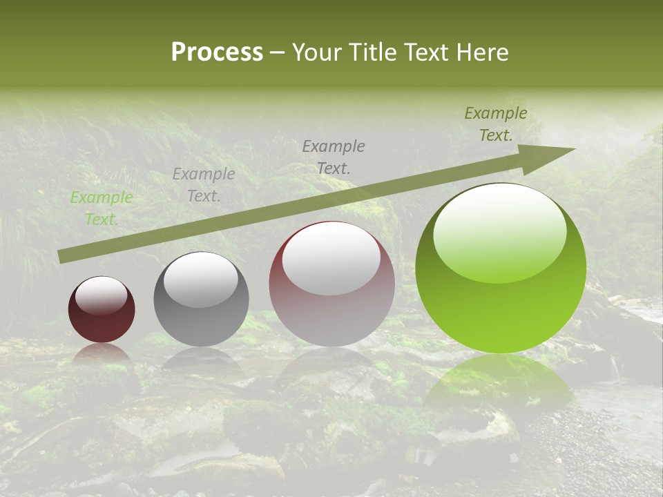 A Stream Of Water Surrounded By Trees And Rocks PowerPoint Template