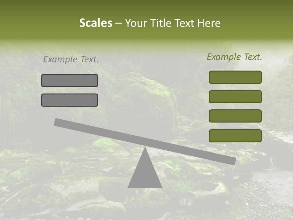 A Stream Of Water Surrounded By Trees And Rocks PowerPoint Template