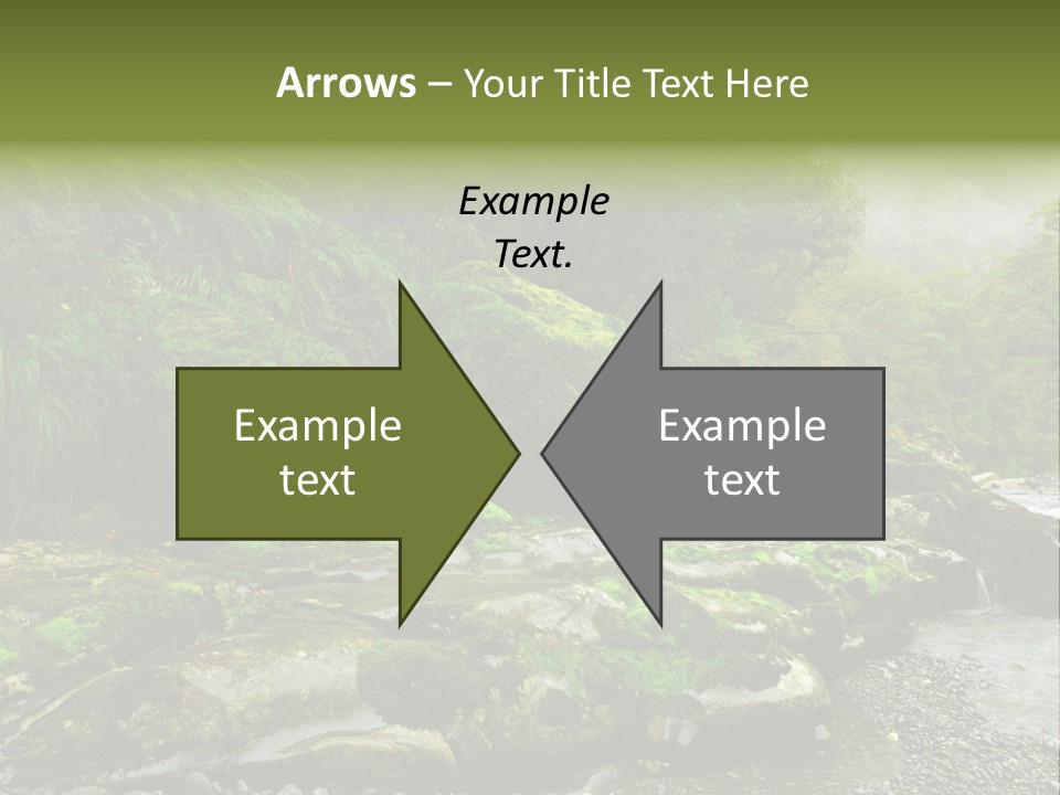 A Stream Of Water Surrounded By Trees And Rocks PowerPoint Template