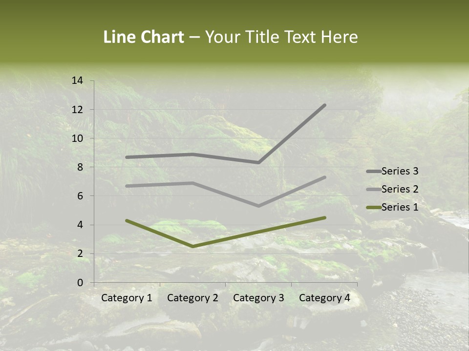 A Stream Of Water Surrounded By Trees And Rocks PowerPoint Template