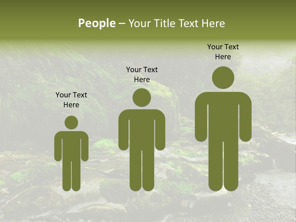 A Stream Of Water Surrounded By Trees And Rocks PowerPoint Template