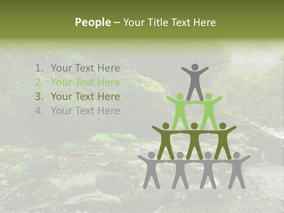 A Stream Of Water Surrounded By Trees And Rocks PowerPoint Template