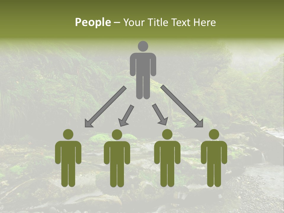 A Stream Of Water Surrounded By Trees And Rocks PowerPoint Template