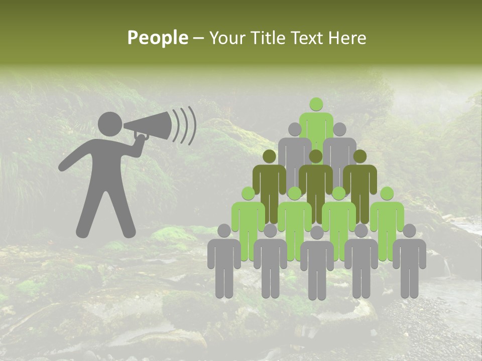 A Stream Of Water Surrounded By Trees And Rocks PowerPoint Template