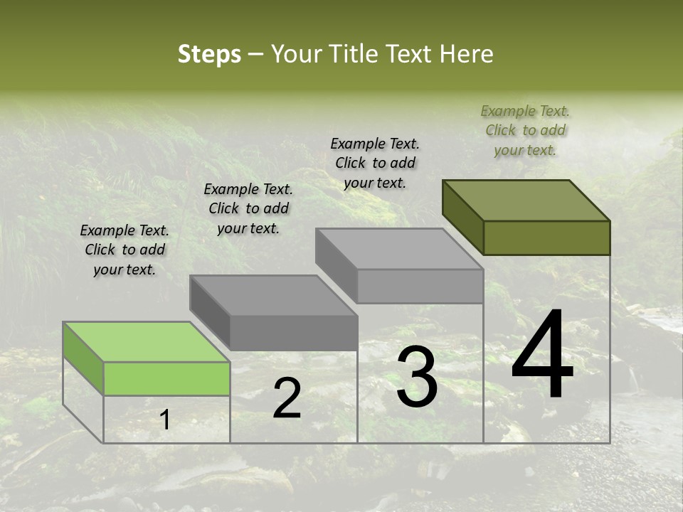 A Stream Of Water Surrounded By Trees And Rocks PowerPoint Template