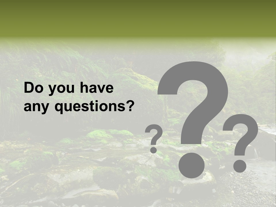 A Stream Of Water Surrounded By Trees And Rocks PowerPoint Template