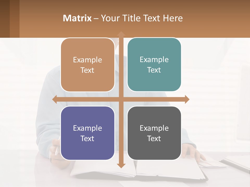 A Man Sitting At A Desk In Front Of A Computer PowerPoint Template