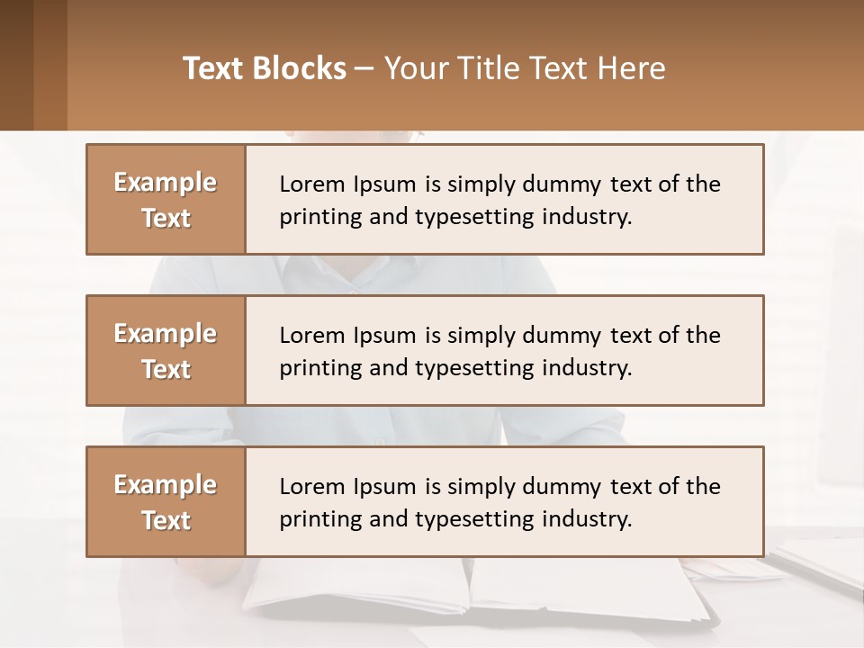 A Man Sitting At A Desk In Front Of A Computer PowerPoint Template