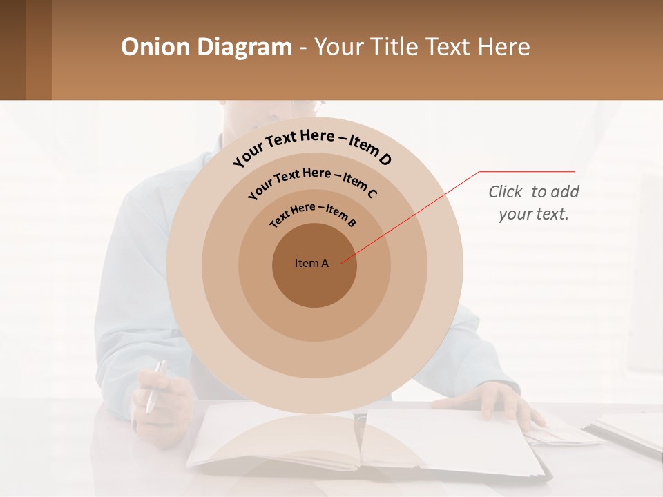 A Man Sitting At A Desk In Front Of A Computer PowerPoint Template