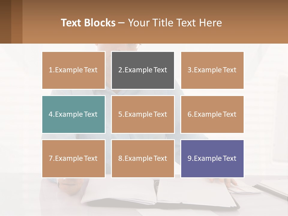A Man Sitting At A Desk In Front Of A Computer PowerPoint Template