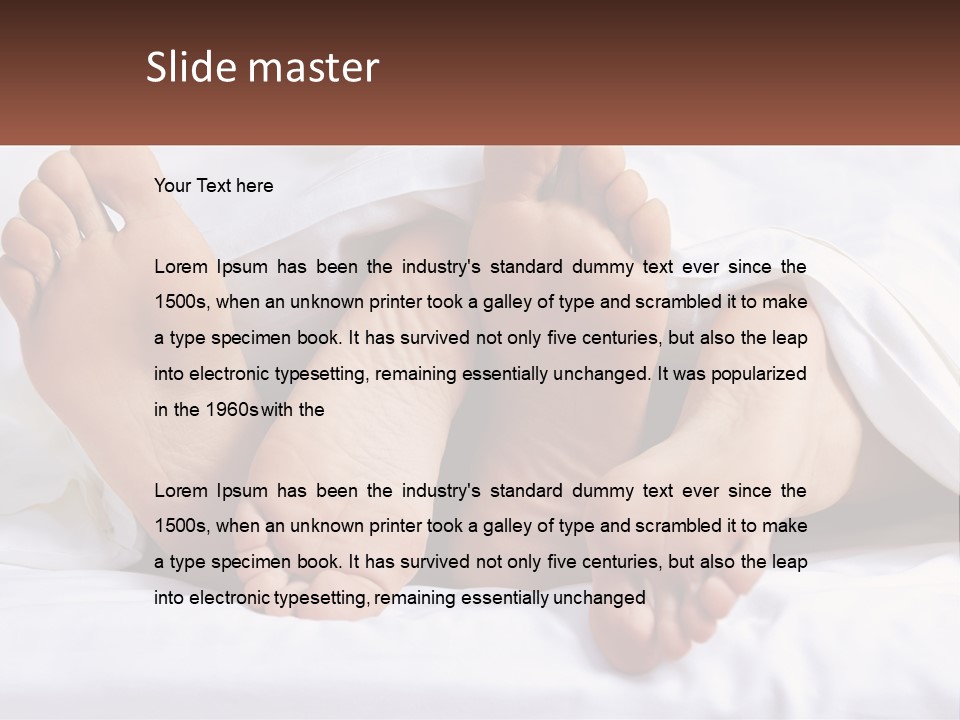 A Person Laying In Bed With Their Feet Up PowerPoint Template