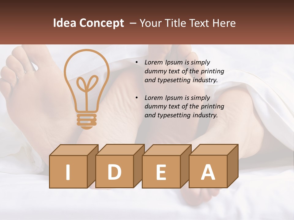 A Person Laying In Bed With Their Feet Up PowerPoint Template